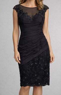 Social Occasions by Mon Cheri Black Formal Mini Dress NWT Women’s 8 HOCO Prom